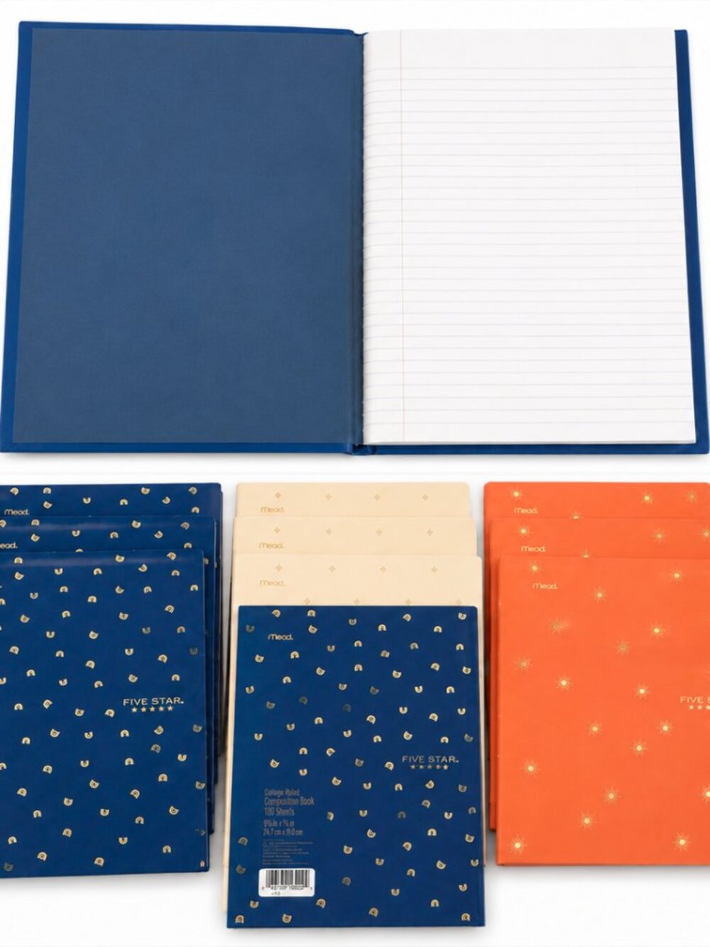 Mead Five Star Composition Books 10-Pack College Ruled 150 Sheets Mixed Colors